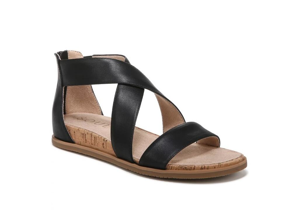 Naturalizer Women's Cindi Gladiator Strappy Sandals Black Size 7.5
